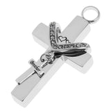Maxbell Cross Crystal Stainless Steel Urn Cremation Family Keepsake Pendant Brother