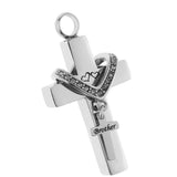 Maxbell Cross Crystal Stainless Steel Urn Cremation Family Keepsake Pendant Brother