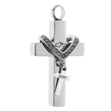 Maxbell Cross Crystal Stainless Steel Urn Cremation Family Keepsake Pendant Sister