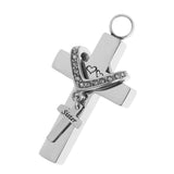 Maxbell Cross Crystal Stainless Steel Urn Cremation Family Keepsake Pendant Sister