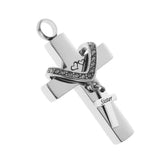 Maxbell Cross Crystal Stainless Steel Urn Cremation Family Keepsake Pendant Sister