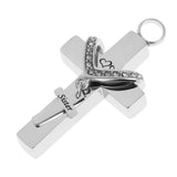 Maxbell Cross Crystal Stainless Steel Urn Cremation Family Keepsake Pendant Sister