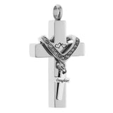 Maxbell Cross Crystal Stainless Steel Urn Cremation Family Keepsake Pendant Daughter