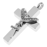 Maxbell Cross Crystal Stainless Steel Urn Cremation Family Keepsake Pendant Daughter