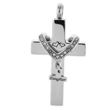 Maxbell Cross Crystal Stainless Steel Urn Cremation Family Keepsake Pendant Daughter