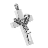 Maxbell Cross Crystal Stainless Steel Urn Cremation Family Keepsake Pendant Daughter