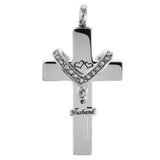 Maxbell Cross Crystal Stainless Steel Urn Cremation Family Keepsake Pendant Husband