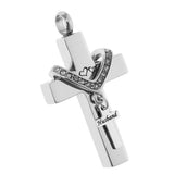 Maxbell Cross Crystal Stainless Steel Urn Cremation Family Keepsake Pendant Husband
