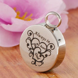 Maxbell Stainless Steel Round Memorial Keepsake Always in My Heart Pendant Dad