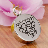 Maxbell Stainless Steel Round Memorial Keepsake Always in My Heart Pendant Dad