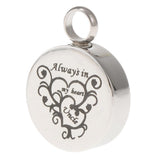 Maxbell Stainless Steel Round Memorial Keepsake Always in My Heart Pendant Uncle