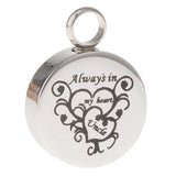 Maxbell Stainless Steel Round Memorial Keepsake Always in My Heart Pendant Uncle