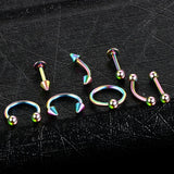 Maxbell 8 Pieces Multi-color Nose Lip Tongue Eyebrow Tragus Piercing Jewelry 8mm