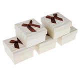 Maxbell 5 Pieces Watch Box Holder Organizer Storage Bracelet Storage Gift Case Brown