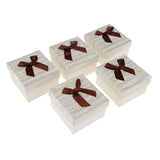 Maxbell 5 Pieces Watch Box Holder Organizer Storage Bracelet Storage Gift Case Brown