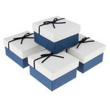 Maxbell 5pcs Paper Jewelry Box Watch Bracelet Necklace Storage Gift Case White Blue