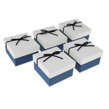 Maxbell 5pcs Paper Jewelry Box Watch Bracelet Necklace Storage Gift Case White Blue