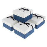 Maxbell 5pcs Paper Jewelry Box Watch Bracelet Necklace Storage Gift Case White Blue