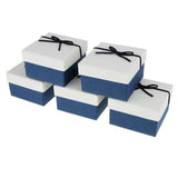 Maxbell 5pcs Paper Jewelry Box Watch Bracelet Necklace Storage Gift Case White Blue