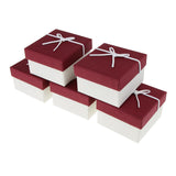 Maxbell 5pcs Paper Jewelry Box Watch Bracelet Necklace Storage Gift Case Red White