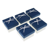 Maxbell 5pcs Paper Jewelry Box Watch Bracelet Necklace Storage Gift Case Blue White