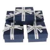 Maxbell 5 Piece Small Box Ribbon Bowknot Jewelry Gift Weddings Birthday Dark Blue(6.2cm)