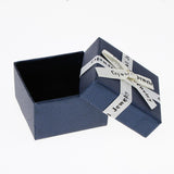 Maxbell 5 Piece Small Box Ribbon Bowknot Jewelry Gift Weddings Birthday Dark Blue(6.2cm)