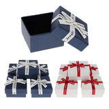 Maxbell 5 Piece Small Box Ribbon Bowknot Jewelry Gift Weddings Birthday Dark Blue(6.2cm)