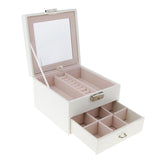 Maxbell Travel Jewelry Box PU Leather Cosmetic Makeup Display Organizer Storage Case