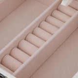 Maxbell Travel Jewelry Box PU Leather Cosmetic Makeup Display Organizer Storage Case