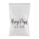 Maxbell 5 Pairs Stainless Steel Stud Earrings Set Ear Piercing Plugs Tunnel Punk 6mm