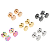 Maxbell 5 Pairs Stainless Steel Stud Earrings Set Ear Piercing Plugs Tunnel Punk 6mm