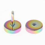 Maxbell 5 Pairs Stainless Steel Stud Earrings Set Ear Piercing Plugs Tunnel Punk 6mm