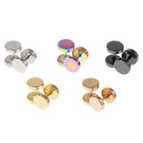 Maxbell 5 Pairs Stainless Steel Stud Earrings Set Ear Piercing Plugs Tunnel Punk 6mm