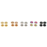 Maxbell 5 Pairs Stainless Steel Stud Earrings Set Ear Piercing Plugs Tunnel Punk 6mm