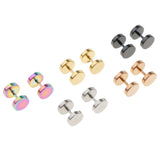 Maxbell 5 Pairs Stainless Steel Stud Earrings Set Ear Piercing Plugs Tunnel Punk 6mm