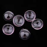 Maxbell 6 Piece Handmade Mushroom Shape Glass Globe Vial Dome Cover Charm Pink