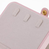 Maxbell Portable Leather Double Layer Travel Earrings Jewelry Box Storage Pink