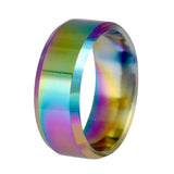 Maxbell 36Pcs Rainbow Colorful Stainless Steel Finger Rings Band 8mm Ring With Box