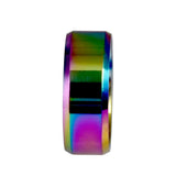 Maxbell 36Pcs Rainbow Colorful Stainless Steel Finger Rings Band 8mm Ring With Box
