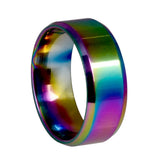 Maxbell 36Pcs Rainbow Colorful Stainless Steel Finger Rings Band 8mm Ring With Box