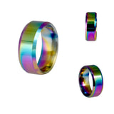 Maxbell 36Pcs Rainbow Colorful Stainless Steel Finger Rings Band 8mm Ring With Box