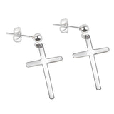 Maxbell High Polished Silver Stainless Steel Cross Dangle Ear Studs Earring Piercing