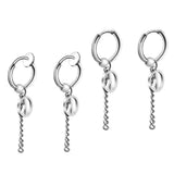Maxbell Stainless Steel Hip Hop Peace Long Dangle Earrings Hoop Studs Non-Piecred