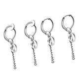 Maxbell Stainless Steel Hip Hop Peace Long Dangle Earrings Hoop Studs Non-Piecred