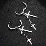 Maxbell High Polished Stainless Steel Small Big Cross Drop Earring Piercing