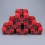 Maxbell 6pcs Paper Cardboard Jewelry Gift Box Watch Ring Earring Storage Case Red