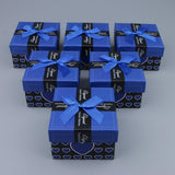 Max 6pcs Paper Cardboard Jewelry Gift Box Watch Ring Earring Storage Case Dark Blue