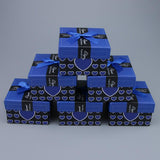 Max 6pcs Paper Cardboard Jewelry Gift Box Watch Ring Earring Storage Case Dark Blue