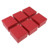 Maxbell 3pcs Square Paper Ring Box with Pillow Gift Jewelry Storage Red